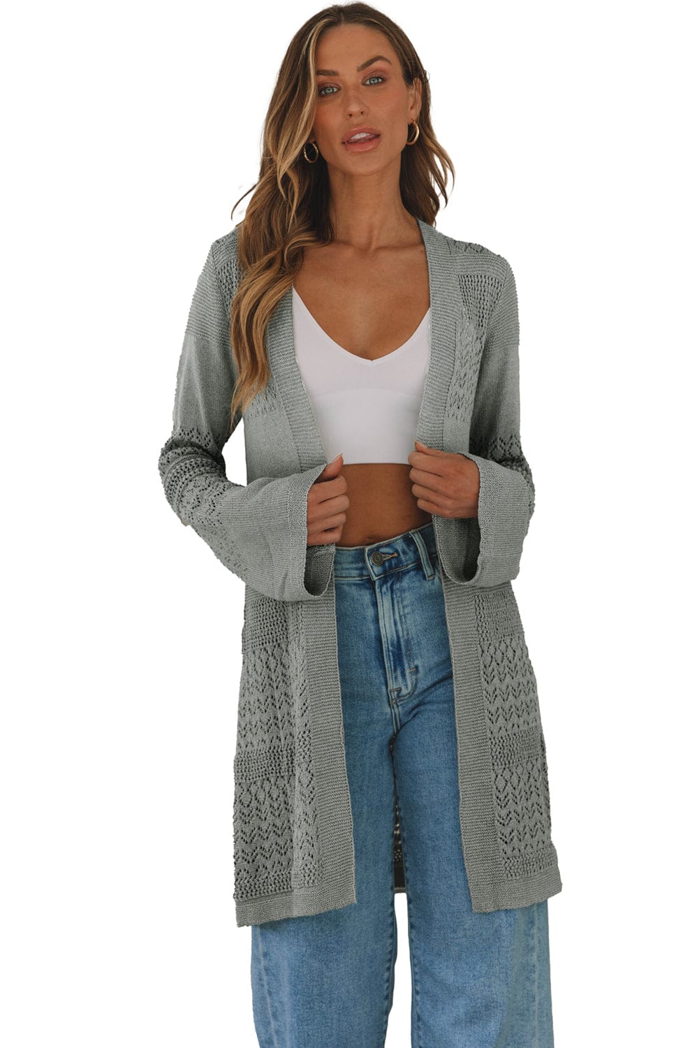 Fashion Long Sleeve Pocket Woolen Coat