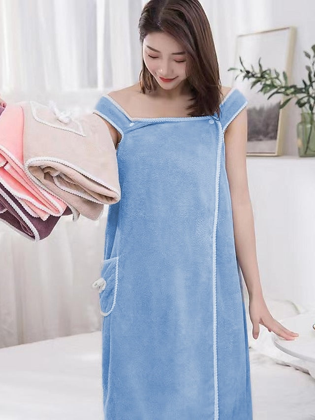 MicroFiber Wearable Bath Towel Dress Super Absorbent Home Wear Bath Skirt Bath Towel Ladies Water-Absorbent Soft Thick Wrapped Bathrobe Quick-dry - LuckyFash™