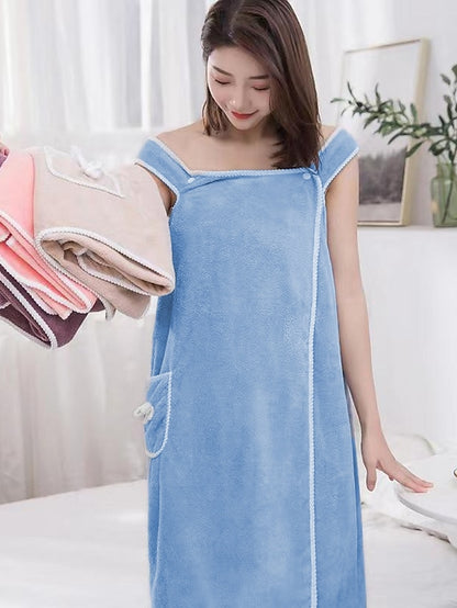 MicroFiber Wearable Bath Towel Dress Super Absorbent Home Wear Bath Skirt Bath Towel Ladies Water-Absorbent Soft Thick Wrapped Bathrobe Quick-dry - LuckyFash™