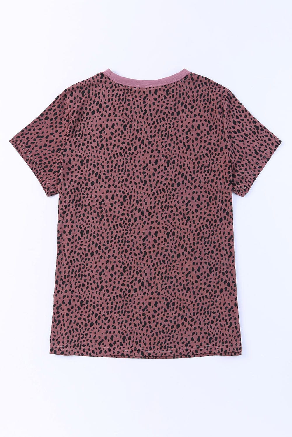 Fiery Red Cheetah Print Crewneck Short Sleeve T-Shirt