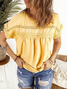 Flowy Trumpet Sleeve Chiffon Blouse with Pleated Details