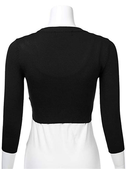 Women's Sweater Coat Outdoor Button Plain Breathable Fashion Regular Fit Outerwear Long Sleeve Spring Black S - LuckyFash™