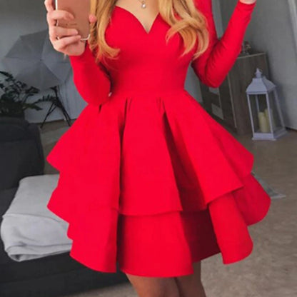 Women‘s Party Dress White Dress Black Red White Long Sleeve Pure Color Pleated Winter Fall Autumn Off Shoulder Party Winter Dress 2023 S M L XL XXL