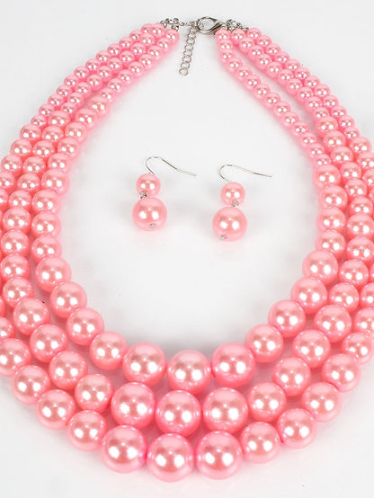 Women's necklace Chic & Modern Party Pure Color Jewelry Sets / Imitation Pearl / White / Red / Purple / Fall - LuckyFash™