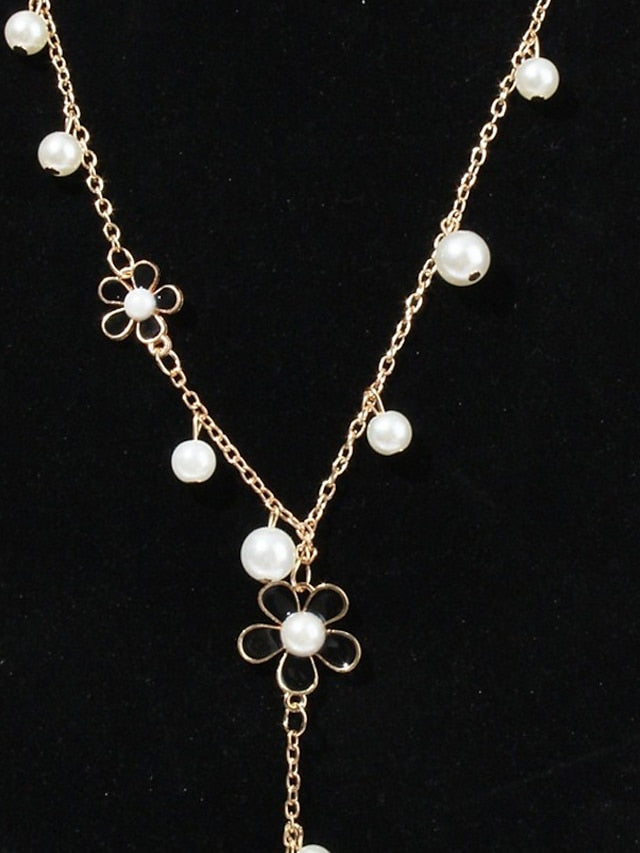 Women's necklace Chic & Modern Street Flower Necklaces / Black / White / Fall / Winter / Spring - LuckyFash™