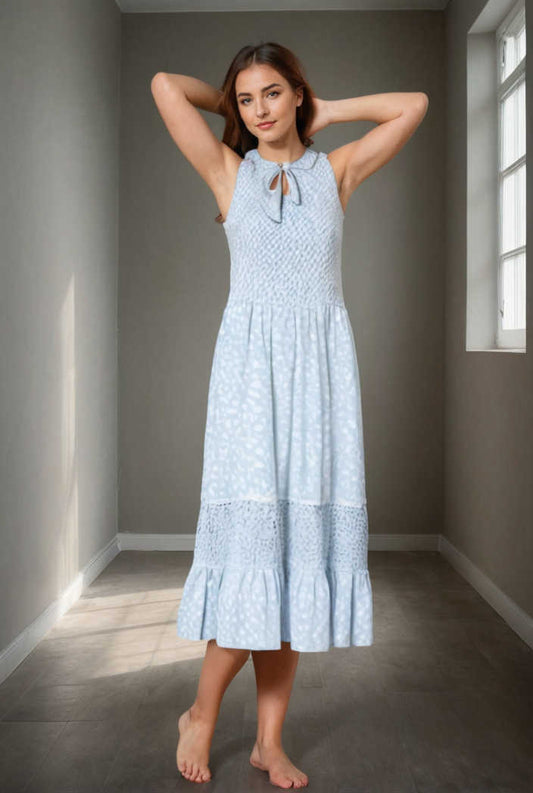 geometric patchwork print maxi dress with backless detail 145379