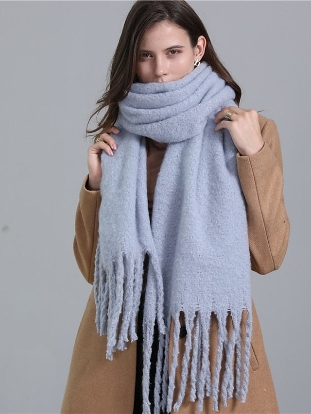 Women's Scarves Daily Holiday Polyester Simple Casual Warm Casual / Daily 1 PC - LuckyFash™