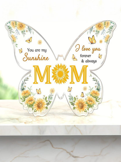 Ginger Butterfly Sunflower Acrylic Mom Plaque Gift