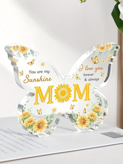 Ginger Butterfly Sunflower Acrylic Mom Plaque Gift