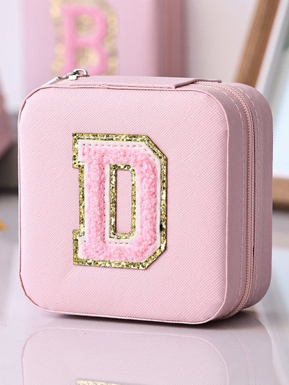 Glitter Chenille Letter Pink Jewelry Organizer