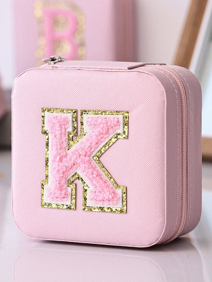 Glittery Pink Monogrammed Jewelry Organizer Box