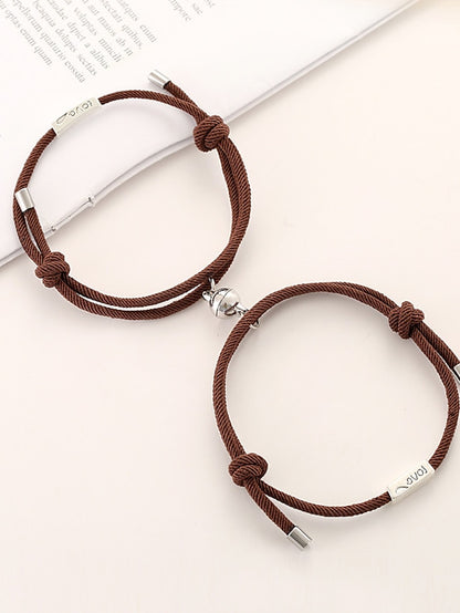 1 Pair Couple's Bracelet Magnetic Adjustable Romantic Series Love Simple Rope Bracelet Jewelry Milan For Gift - LuckyFash™