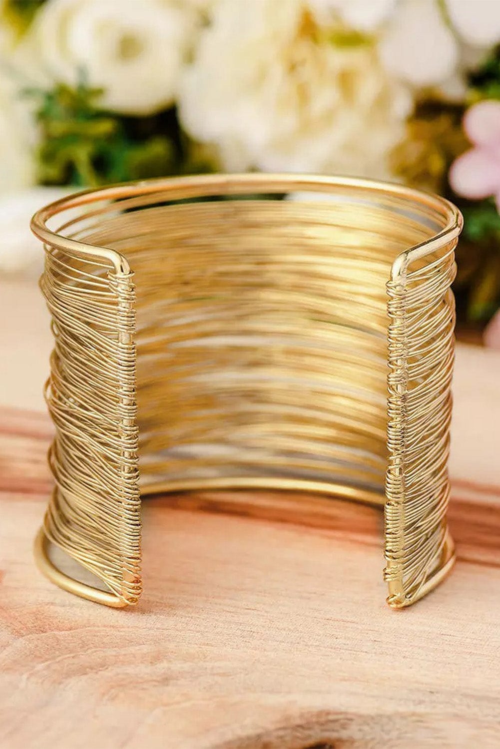 Gold Luxury Heavy Metal High Quality Open Wire Bracelet