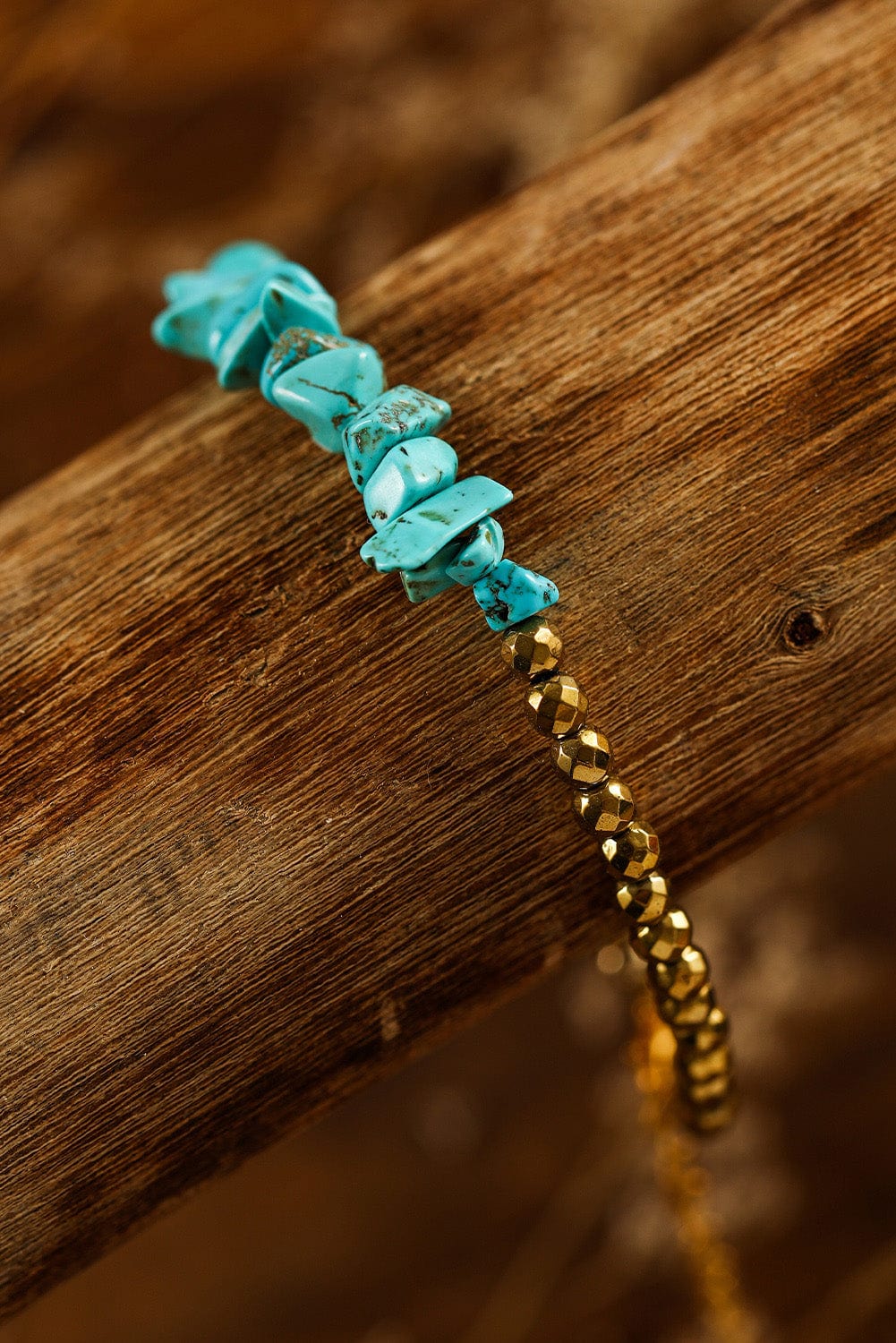 Gold Turquoise Adjustable Beaded Bracelet for a Stylish Touch