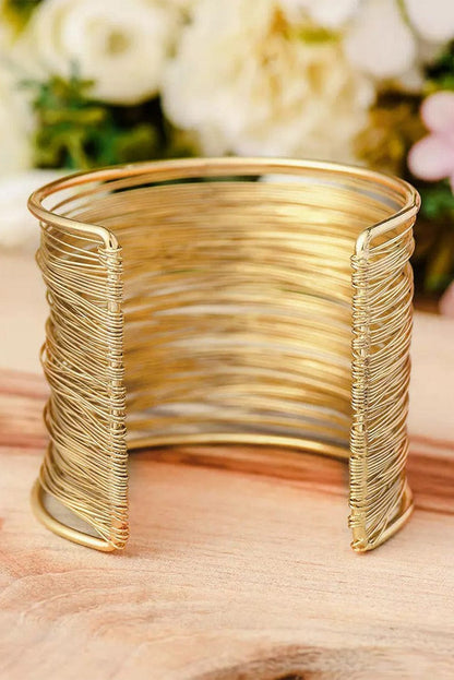 Golden Elegance Alloy Wire Bracelet - Fashion Jewelry for Women