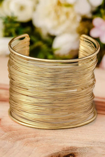 Golden Elegance Alloy Wire Bracelet - Fashion Jewelry for Women