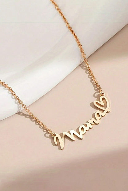 Golden Heart Mama Pendant Necklace with Chain