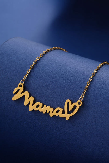 Golden Heart Mama Pendant Necklace with Chain