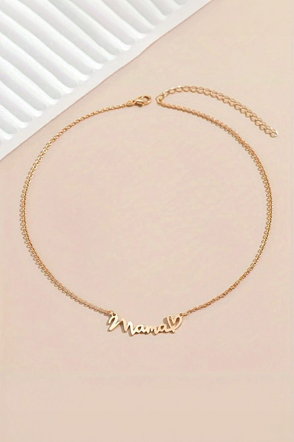 Golden Heart Mama Pendant Necklace with Chain