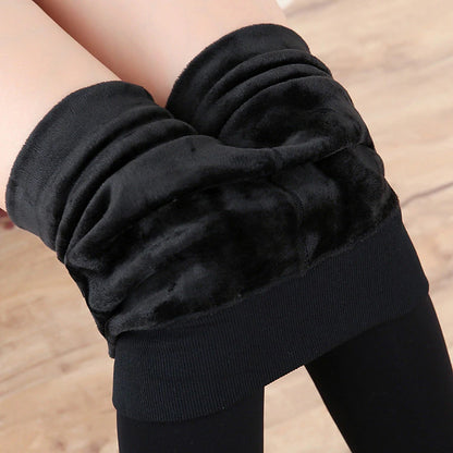 Women's Fleece Pants Normal Fleece Plain Black Red Fashion Mid Waist Full Length Daily Fall & Winter