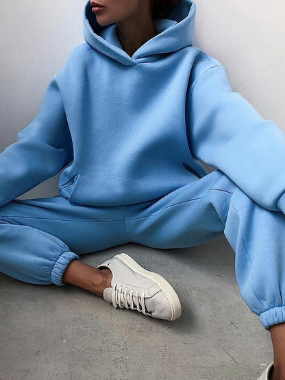 Women's Tracksuit Sweatsuit 2 Piece Street Winter Long Sleeve Fleece Thermal Warm Breathable Soft Fitness Running Jogging Sportswear Activewear Camel Almond Light Brown - LuckyFash™