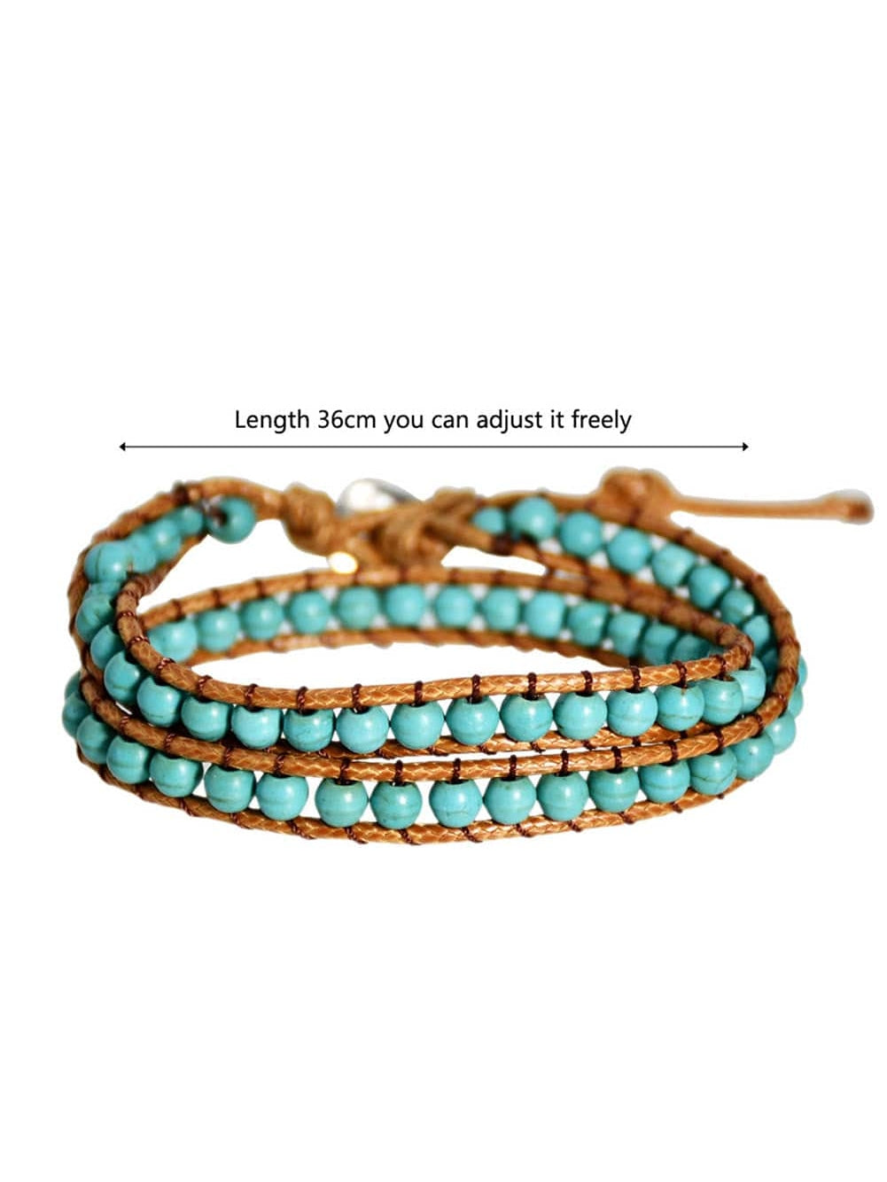 Green Double-Layer Hand-Woven Turquoise Beaded Bracelet