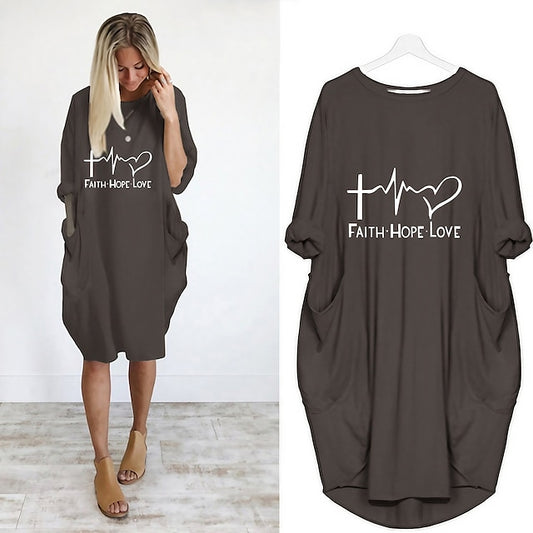 Women's T Shirt Dress Tee Dress Midi Dress Black White Champagne Half Sleeve Letter Ruched Summer Spring Crew Neck Casual 2023 S M L XL XXL 3XL 4XL 5XL