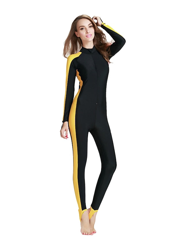 SBART Women's Rash Guard Dive Skin Suit Bathing Suit Swimsuit UV Sun Protection UPF50+ Breathable Long Sleeve Full Body Front Zip - Swimming Diving Surfing Snorkeling Patchwork Summer / Quick Dry - LuckyFash™