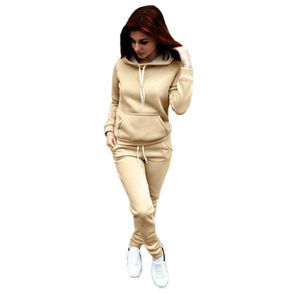 Women's Tracksuit Sweatsuit Winter Lace up Drawstring Solid Color Hoodie claret Pink Fleece Yoga Running Sport Activewear / Athletic / Athleisure