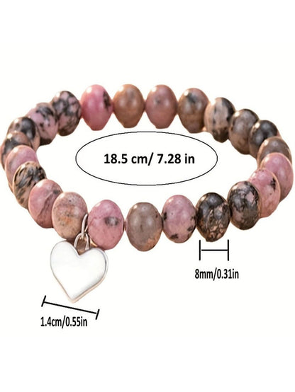 Heart-Shaped Multicolored Glass Beaded Bracelet for Stylish Occasions