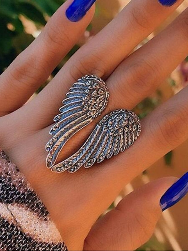 1PC Adjustable Ring For Women's Holiday Prom Alloy Classic Wings - LuckyFash™