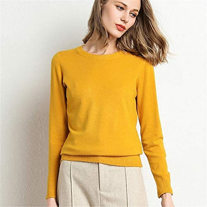 Women's Pullover Sweater Jumper Round Neck Knit Nylon Acrylic Classic Style Thin Fall Winter Work Causal Daily Classic Casual St. Patrick's Day Long Sleeve Solid Color Black White Yellow S M L