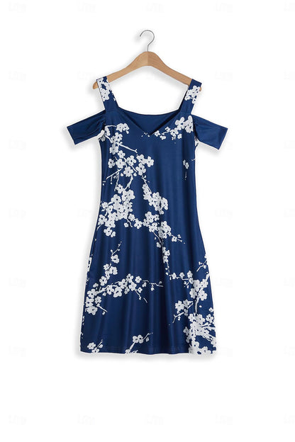 Women's Slip Dress Floral Print Strap Mini Dress Daily Short Sleeve Summer Spring