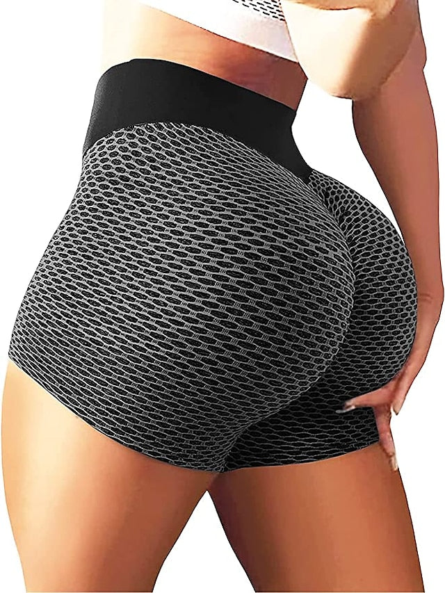 Women's Yoga Shorts Biker Shorts Criss Cross Butt Lift Yoga Fitness Running Shorts Black Red Blue Spandex Sports Activewear Stretchy - LuckyFash™