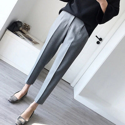 Women‘s Dress Work Pants Chinos Slacks Ankle-Length Pocket Mid Waist Formal Work Daily Black 1# Black S M Summer Spring &  Fall