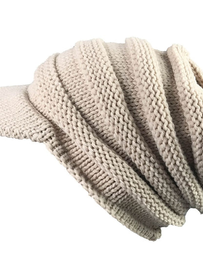 Women's Hat Beanie / Slouchy Black Beige Coffee Outdoor Home Street Knitted Pure Color Portable Windproof Comfort - LuckyFash™