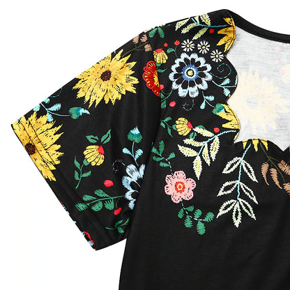 Women's Casual Dress Shift Dress Floral Ruched Print Square Neck Mini Dress Daily Vacation Short Sleeve Summer Spring