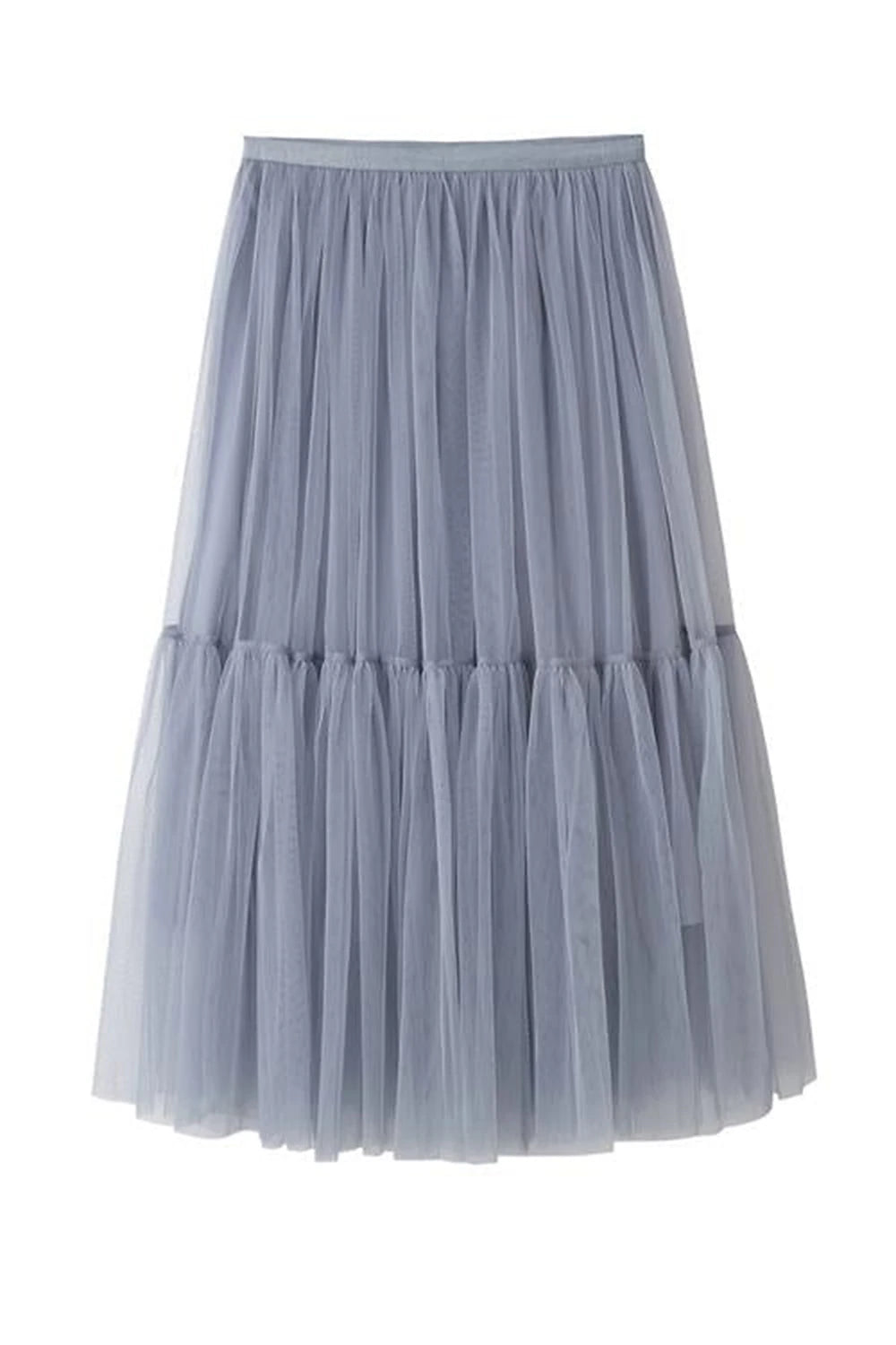 Women's Skirt Work Skirts Long Skirt Midi Skirts Patchwork Layered Tulle Solid Colored Office / Career Daily Spring & Summer Organza Fashion Summer Black White Light Green Pink