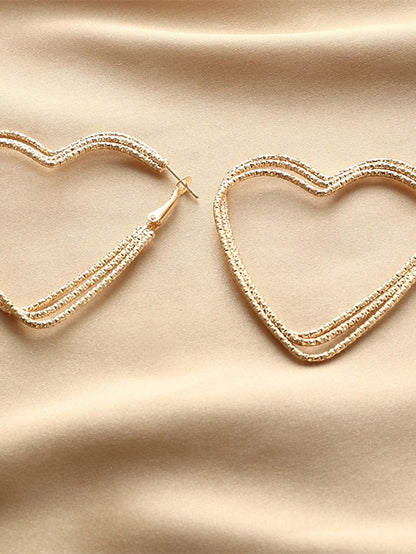 Women's Earrings Chic & Modern Party Heart Earring / Party Evening / Gold / Fall / Winter / Spring - LuckyFash™