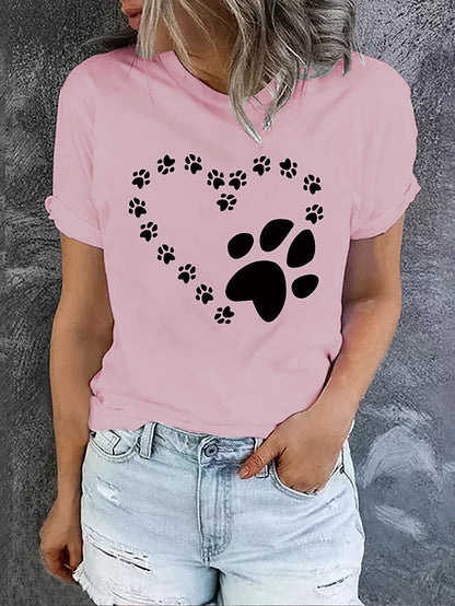 Women's T shirt Tee Burgundy Tee 100% Cotton Graphic Dog Letter Daily Holiday Weekend Print Black Short Sleeve Basic Round Neck