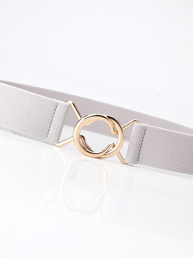 Women's Belt Alloy White Black Gray Pink Camel Wide Belt Outdoor Dailywear Daily Holiday Pure Color / Spring / Summer / Fall / Winter / Coffee - LuckyFash™