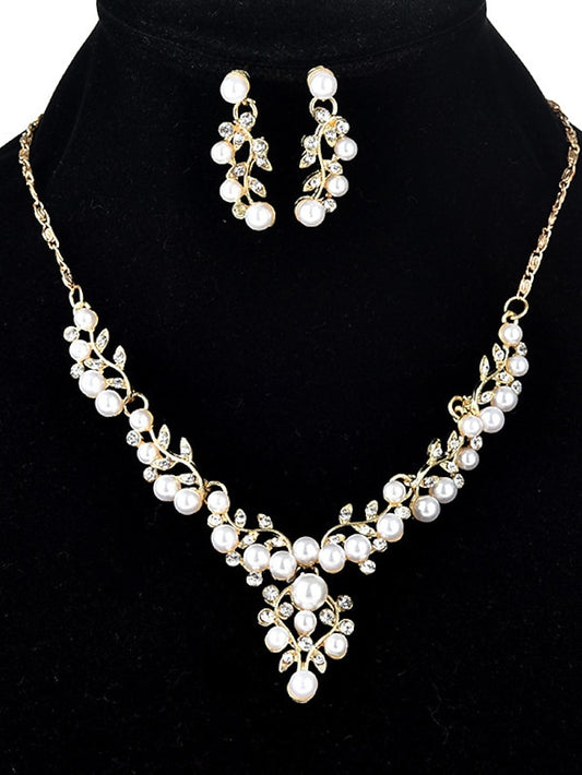 Women's necklace Chic & Modern Party Leaf Jewelry Sets / Wedding / Gold / Silver / Fall / Winter - LuckyFash™