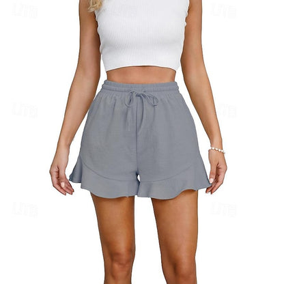 Women's Shorts Cotton Plain Wine Black Casual Daily Short Going out Weekend Spring & Summer