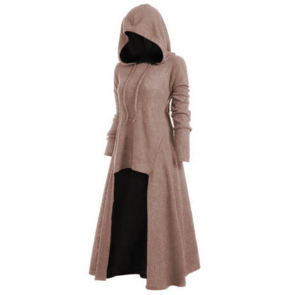 Women‘s Plus Size Curve Hoodie Dress Solid Color Hooded Long Sleeve Winter Fall Stylish Casual Maxi long Dress Daily Holiday Dress