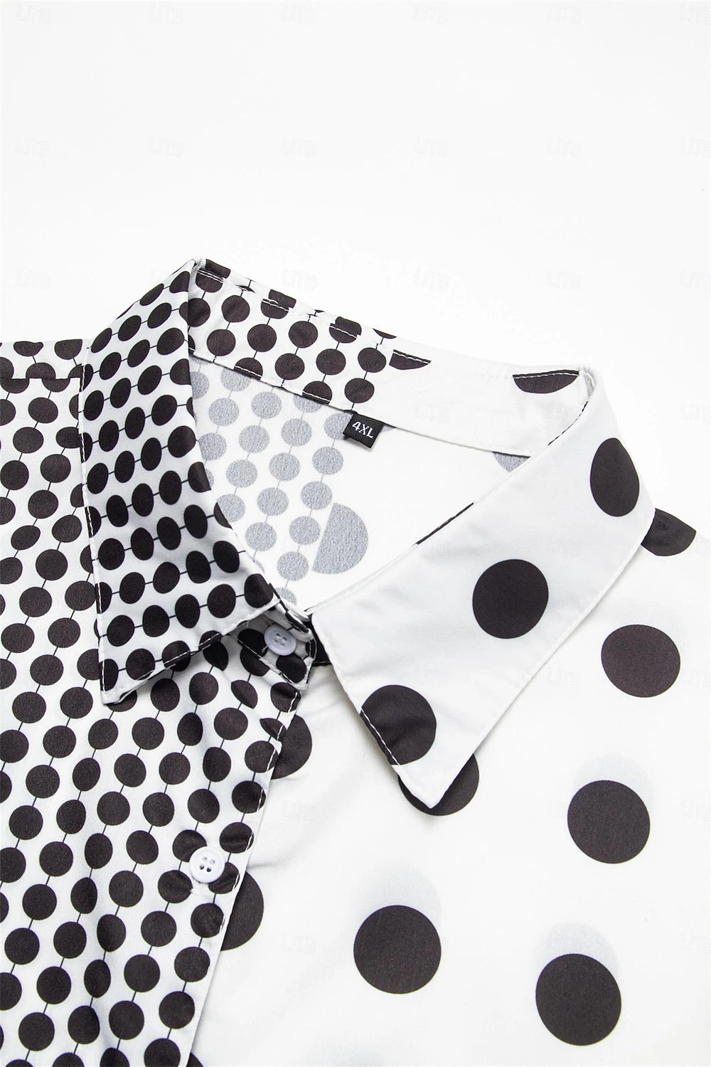 Women's Shirt Blouse Polka Dot Casual Button Print White Long Sleeve Fashion Shirt Collar Spring &  Fall