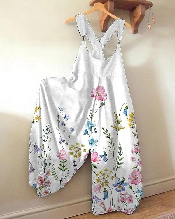 Women‘s Jumpsuits Pink Casual Fall Winter New  Strappy Creative Printing One-Piece