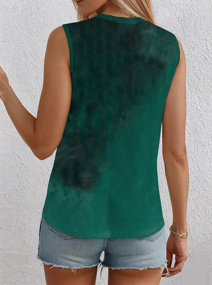 Women's Tank Top Vest Ombre Animal Green Sleeveless Crew Neck Summer