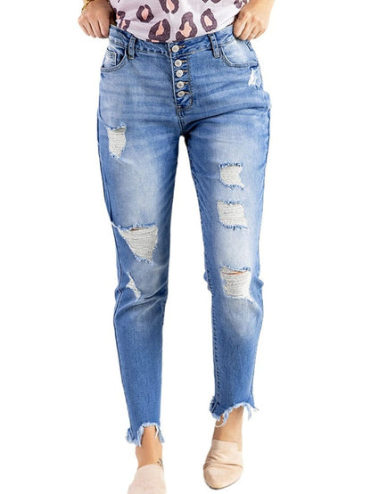 Judy Blue Melanie Full Size High Waisted Distressed Boyfriend Jean