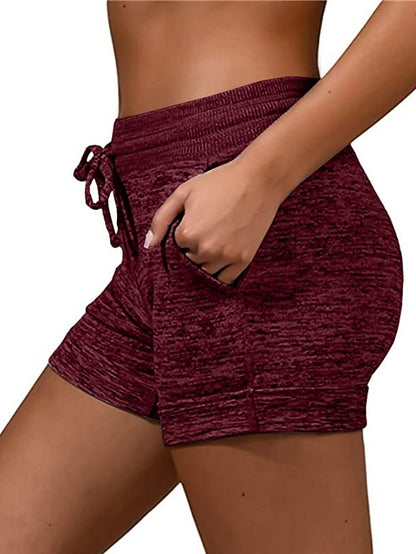 Women's Shorts Cotton Blend Black Red Burgundy Fashion Casual Daily Side Pockets Short Comfort Solid Colored S M L XL 2XL - LuckyFash™