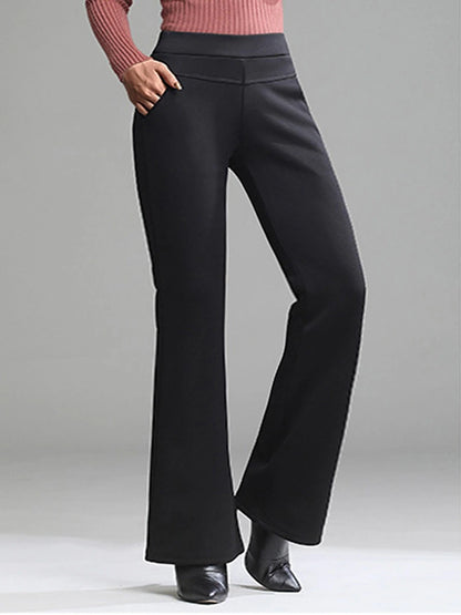 Women‘s Dress Work Pants Bootcut Pants Trousers Mid Waist Basic Daily Black 1# Black S M Summer